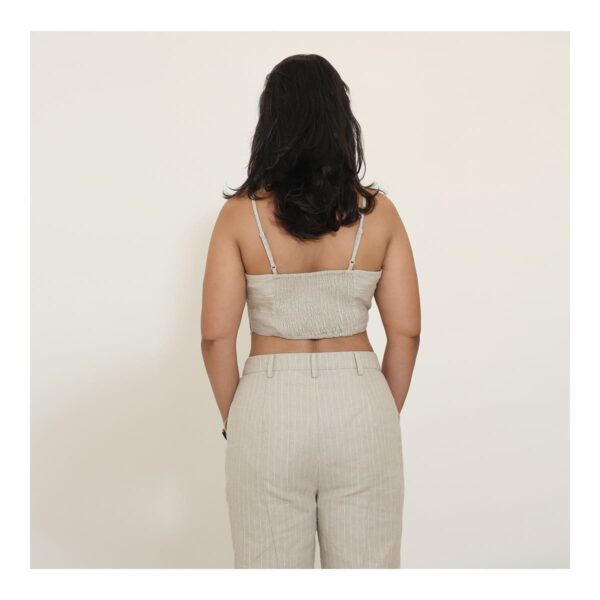 Beige Linen Tube Top – Minimalist Silhouette